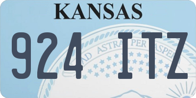 KS license plate 924ITZ