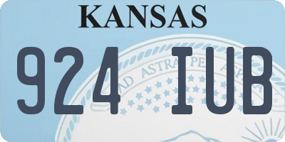 KS license plate 924IUB