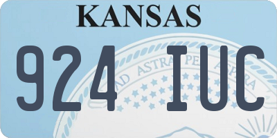 KS license plate 924IUC