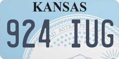 KS license plate 924IUG