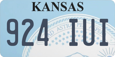 KS license plate 924IUI