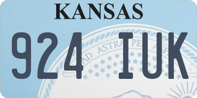 KS license plate 924IUK