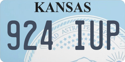KS license plate 924IUP