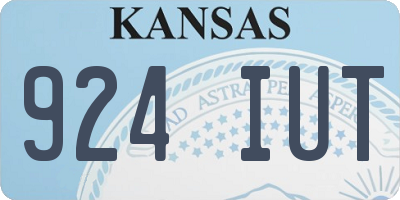 KS license plate 924IUT