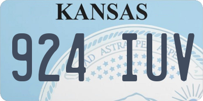 KS license plate 924IUV