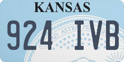 KS license plate 924IVB