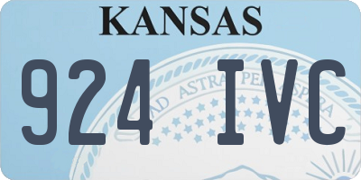 KS license plate 924IVC