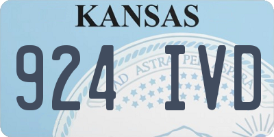 KS license plate 924IVD