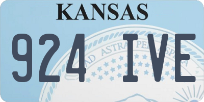 KS license plate 924IVE