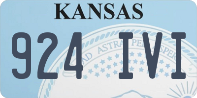 KS license plate 924IVI