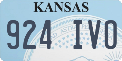 KS license plate 924IVO