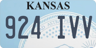 KS license plate 924IVV