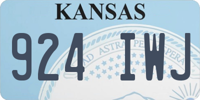 KS license plate 924IWJ