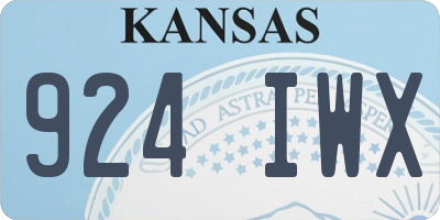 KS license plate 924IWX