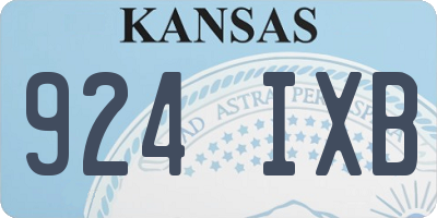 KS license plate 924IXB