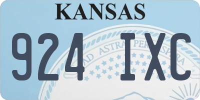 KS license plate 924IXC