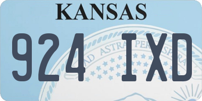 KS license plate 924IXD