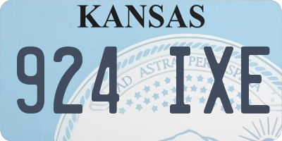KS license plate 924IXE