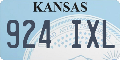 KS license plate 924IXL