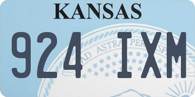 KS license plate 924IXM