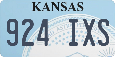 KS license plate 924IXS