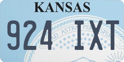 KS license plate 924IXT