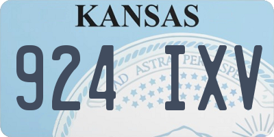 KS license plate 924IXV