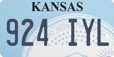 KS license plate 924IYL
