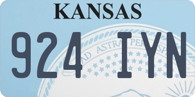 KS license plate 924IYN