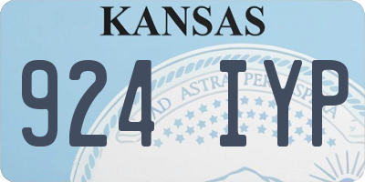 KS license plate 924IYP