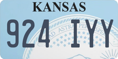 KS license plate 924IYY