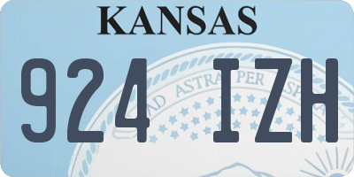 KS license plate 924IZH