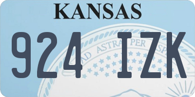 KS license plate 924IZK