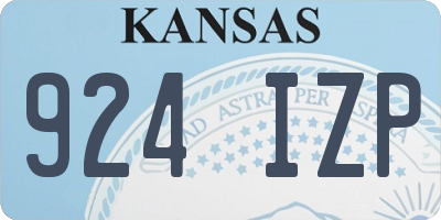 KS license plate 924IZP