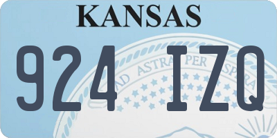 KS license plate 924IZQ