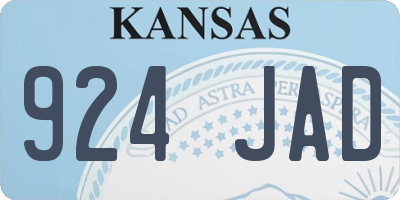 KS license plate 924JAD