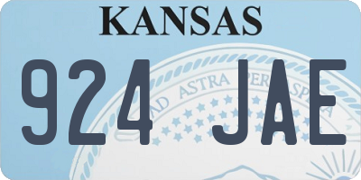 KS license plate 924JAE