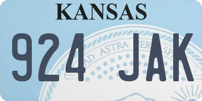 KS license plate 924JAK