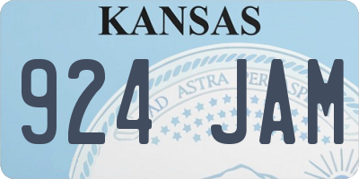 KS license plate 924JAM