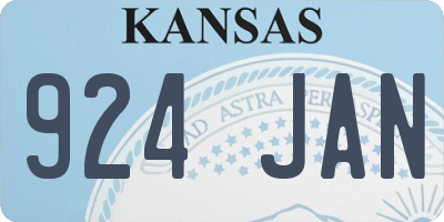 KS license plate 924JAN