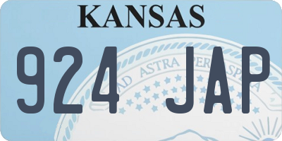 KS license plate 924JAP