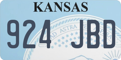 KS license plate 924JBD