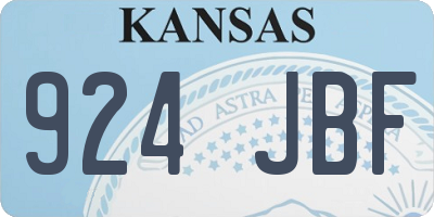 KS license plate 924JBF