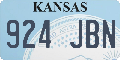 KS license plate 924JBN