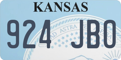 KS license plate 924JBO