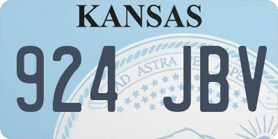 KS license plate 924JBV