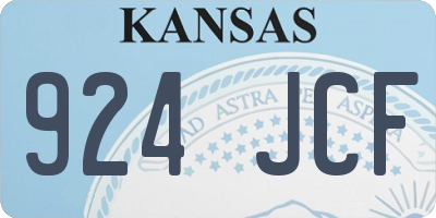 KS license plate 924JCF