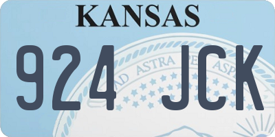 KS license plate 924JCK