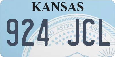 KS license plate 924JCL