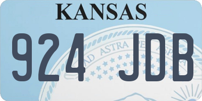 KS license plate 924JDB